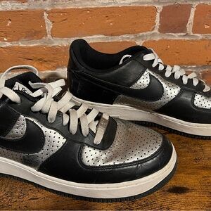 Nike AF1 Black and Silver Men's Sneakers